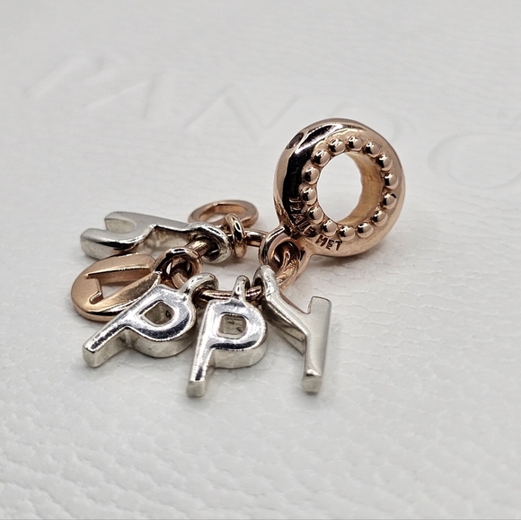 Authentic Pandora Two Tone Dangle Charm - Picture 7 of 7